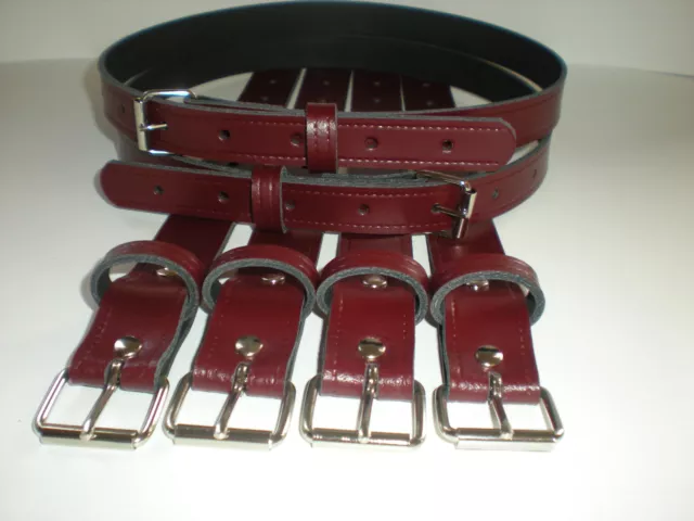 Coach built vintage pram real leather suspension straps in burgundy