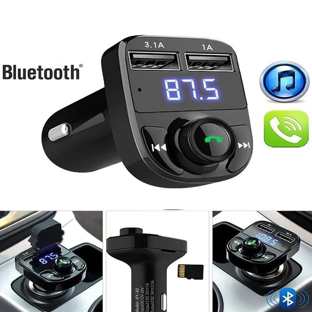 Noir sans Fil Bluetooth Radio de Voiture Adaptateur Audio Fm Transmetteur