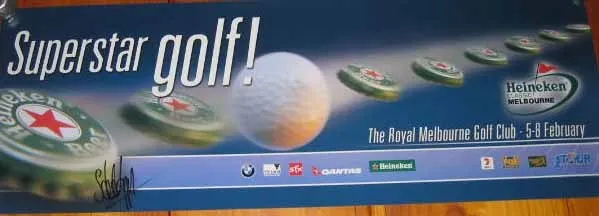 Stuart Appleby Signed Golf Poster Unframed + Photo Proof & C.o.a