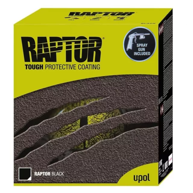 Upol Raptor Bed Liner Tough Coating U-Pol Black 3.8L Kit Upol Gun Included