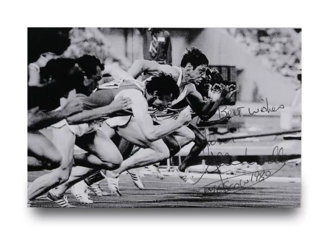 Allan Wells Signed 6x4 Photo Card Olympic Champion Moscow 1980 Autograph + COA