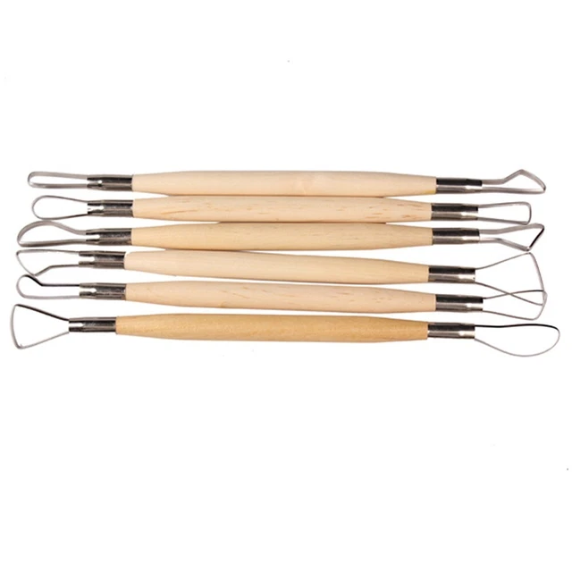 BLUTEYWA 7pcs Ceramic Clay Ribbon Carving Tool Set