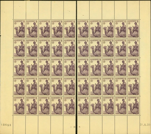 Mauritania -French Colony 1938- MNH. Yvert Nr.: 78. Sheet of 50(EB) MV-17576