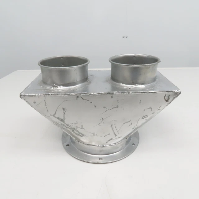 8" Flange Mount Galvanized Duct 2 Way Splitter 4" Nordfab Style Quick Connect