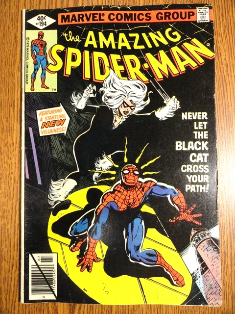 Amazing Spider-man #194 Classic Key Fine- 1st Black Cat Felicia Hardy Marvel MCU