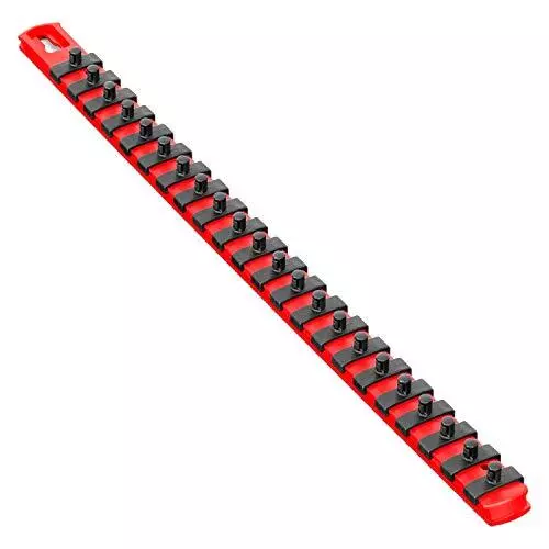 Ernst 8400 18 Socket Organizer with 22 Twist Lock Clips - Red - 1/4