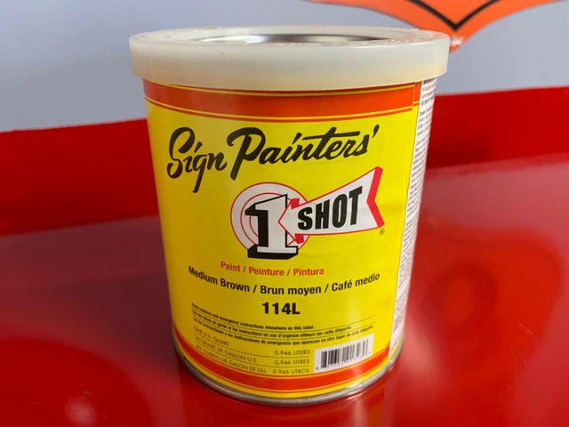 1 Shot SIGN Paint Lettering Enamel Pinstriping 114L Medium Brown One 1 Quart