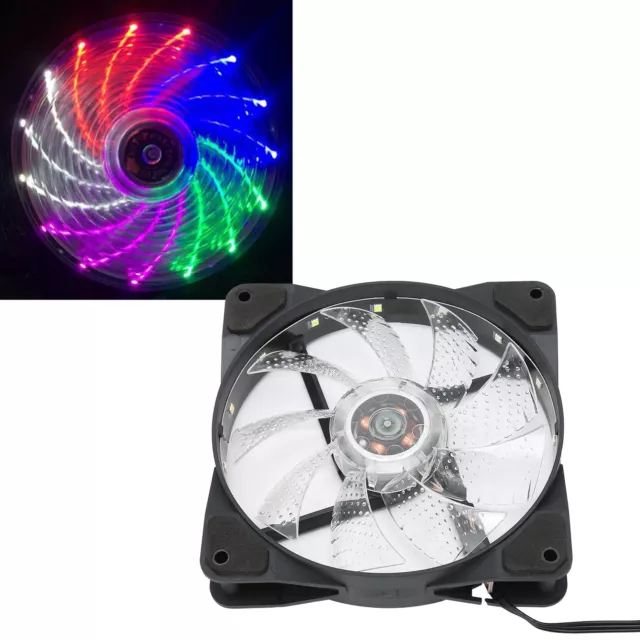 Cooling Fan Glowing Cool Large Air Volume LED 12cm Shockproof Silent Compute OBF