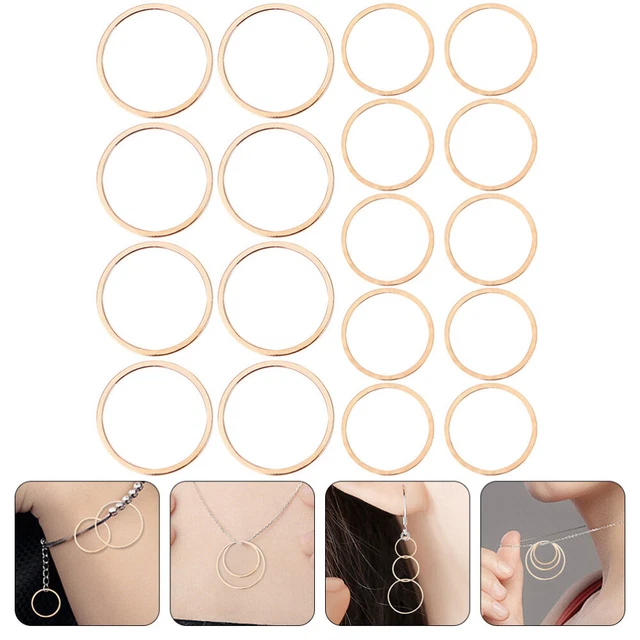 40 Pcs Pendentif Boucle D'oreille Ronde Alliage Charme Lunette Cercle