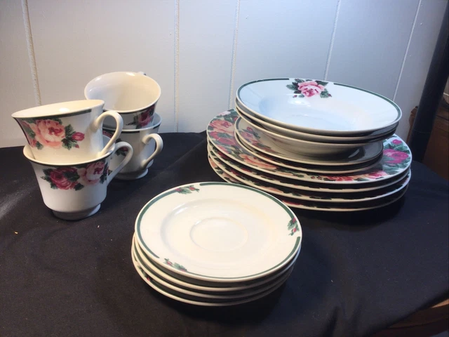 Lot of 12 pieces,  "Bouquet" ( Discontinued) By Gibson Designs, Pink Floral