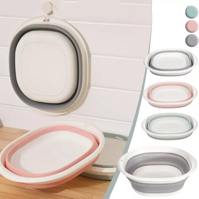 Foldable Multipurpose Basin Collapsible Washing Up Bowl Camping Sink Travel UK