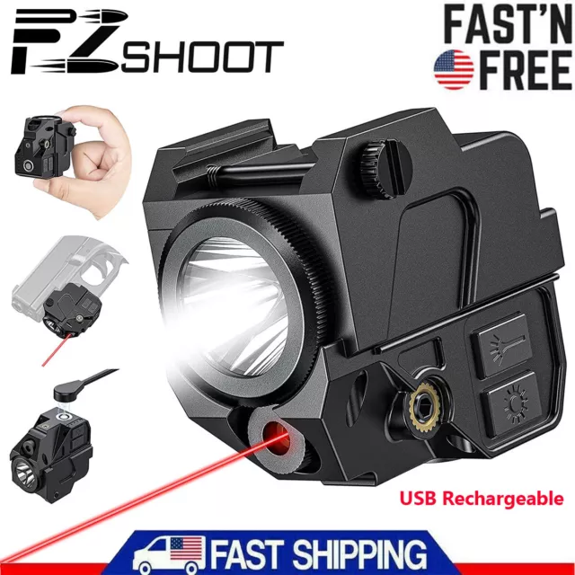 EZshoot Pistol Red Laser Sight Flashlight Combo For Gun Handshot Rechargeable US