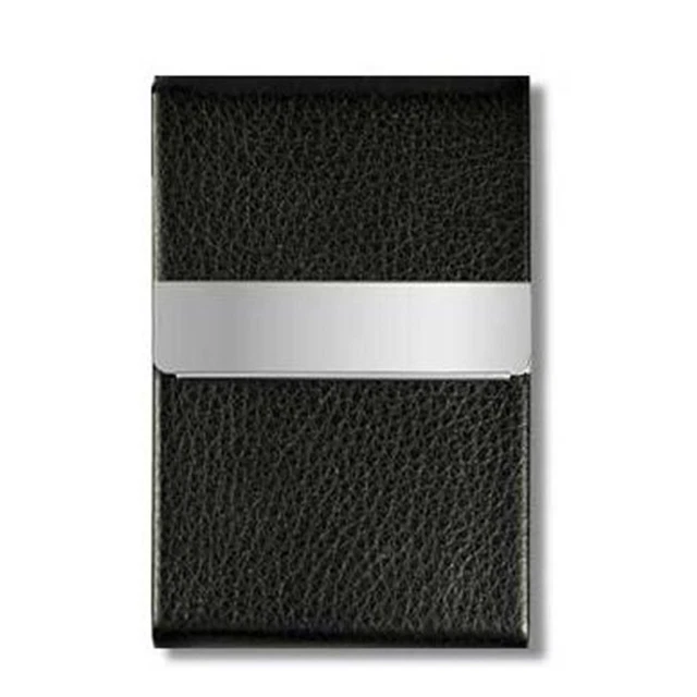 Portabiglietti Da Visita In Pelle E Acciaio - Doppia Custodia Con Chiusura Magnetica - Foto 3