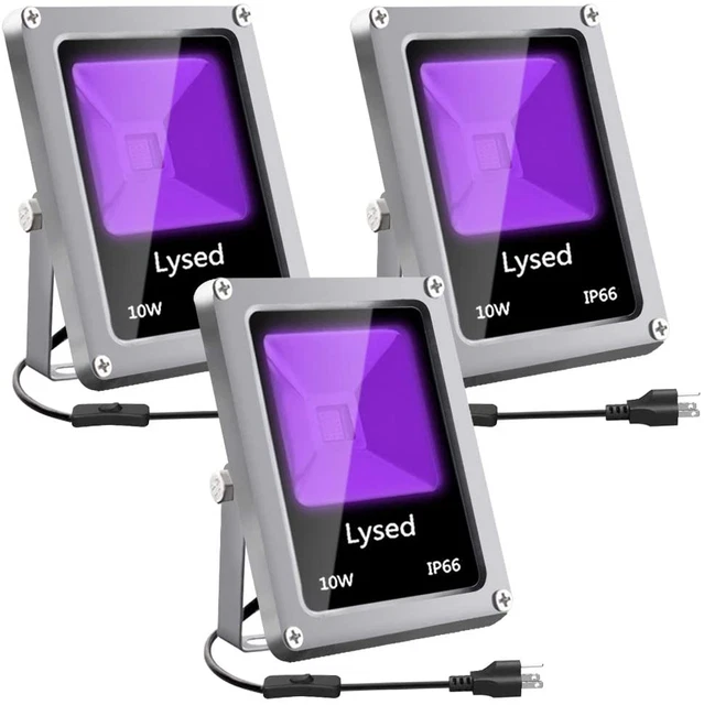 10W Black Light, High Power UV LED Blacklight Flood Light with Plug, IP66 (85V-2