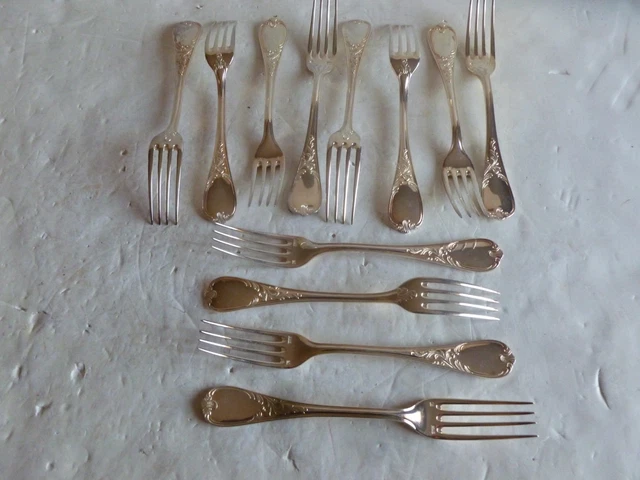 Lot De 12 Petites Fourchettes En Métal Argenté – ERCUIS – 17cm