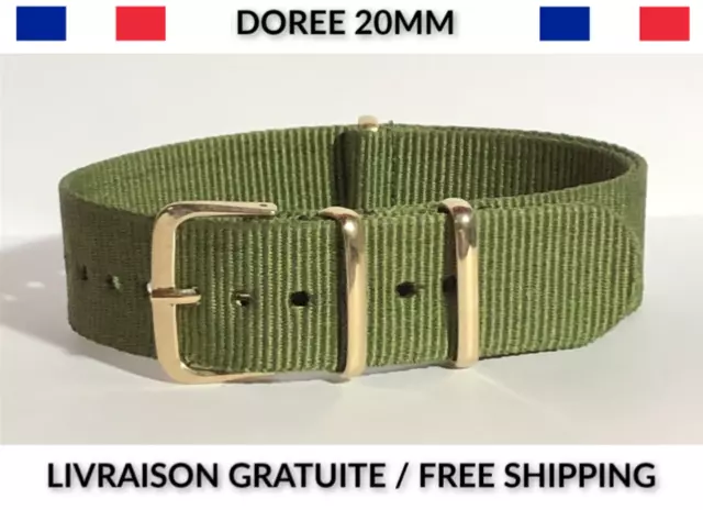 ★ 20Mm ★ Bracelet Montre Sangle Band Nylon Watch Strap Military Mode Fashion 007