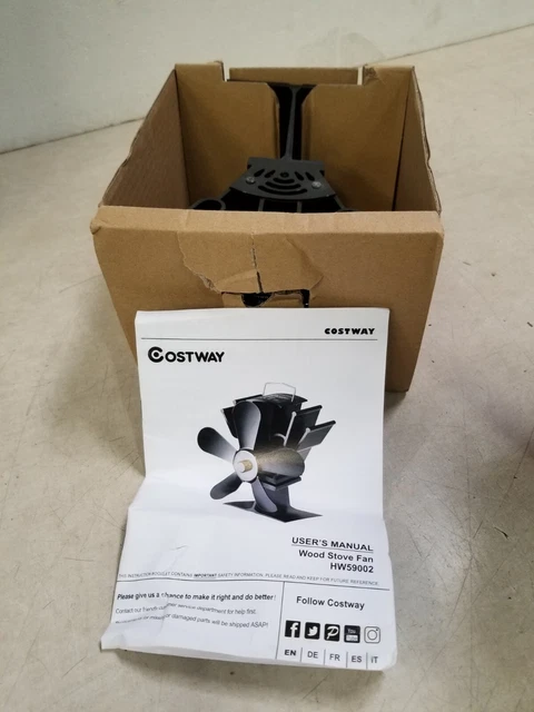 Ventilador de estufa COSTWAY 5 cuchillas ahorro de combustible alimentado por calor HW59002