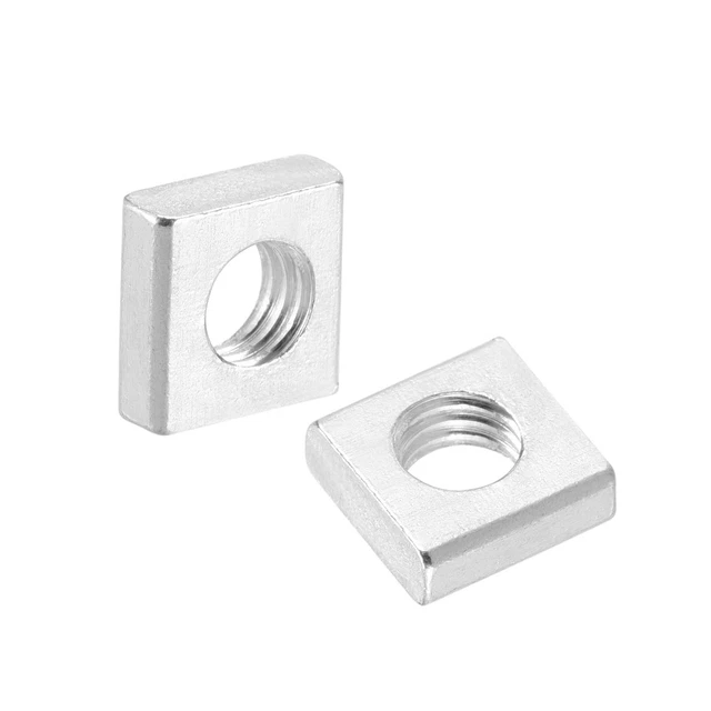 Carré écrous M6x10mmx4mm Zinc-Plaqué Métrique Grossier Trousse 25 Pcs