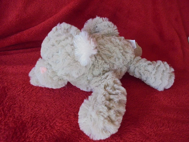 Doudou KSD Peluche Chat Gris et Blanc Museau Rose Neuf