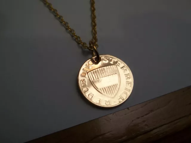 FIFTY (50) GROSCHEN COIN - AUSTRIA - GOLD PENDANT NECKLACE - 1959 to 1984