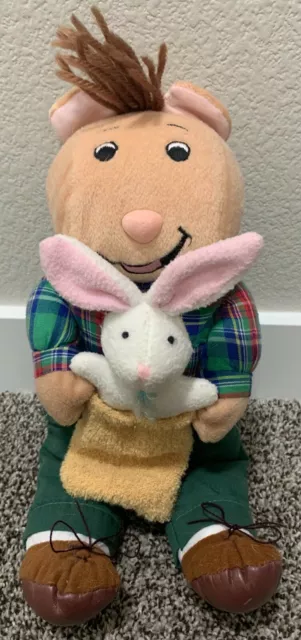 Vintage Arthur "The BRAIN" Alan w/Bunny Rabbit PBS13" Plush Doll Marc Brown