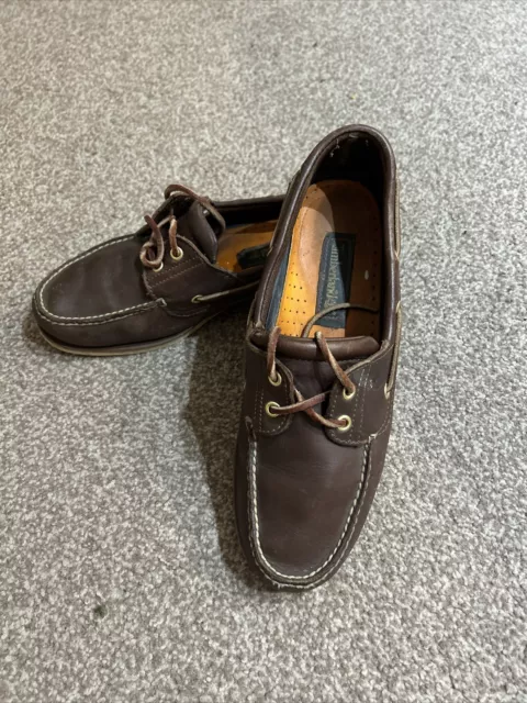 Men's Timberland Brown Leather Deck Boat Shoes Uk Size 10