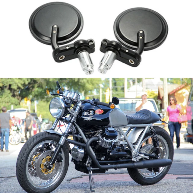 Motorcycle Round Handle Bar End Mirrors 7/8" For Moto Guzzi 850 Honda Cafe Racer