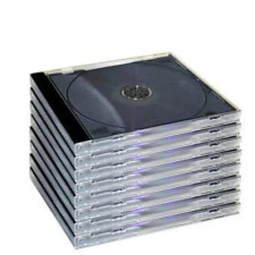 10 x Single Standard 10 mm CD Jewel Plastic Case with Black Tray for 1 Disc 2