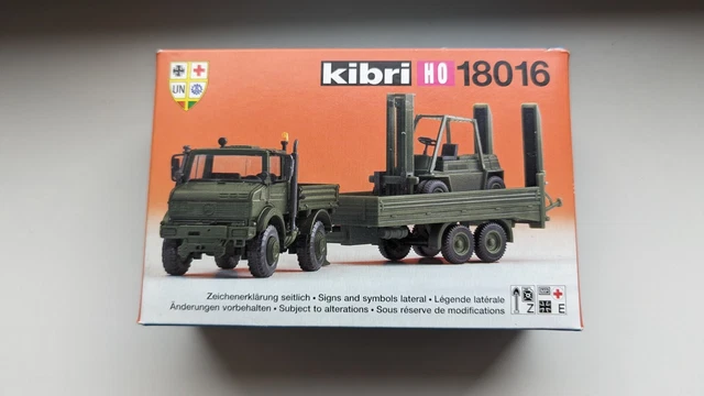 Kibri 18480 H0 Mercedes UNIMOG Mit Bagger - Modellbausatz | Maßstab 1:87