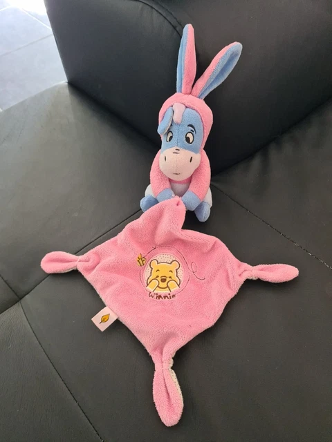 T5. Doudou Plat Disney Nicotoy Bourriquet Oreill Lapin Mouchoir Rose Winnie Ttbe
