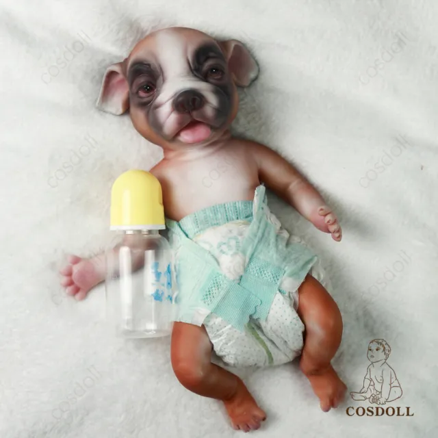 COSDOLL 35CM Full Silicone Reborn Dog Doll Soft Realistic Art Toys Gift For Kid