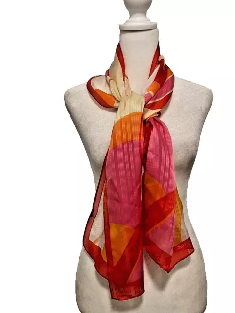 Harve Benard - Silk Scarf - 11" X 53" - Multicolor - Abstract Design