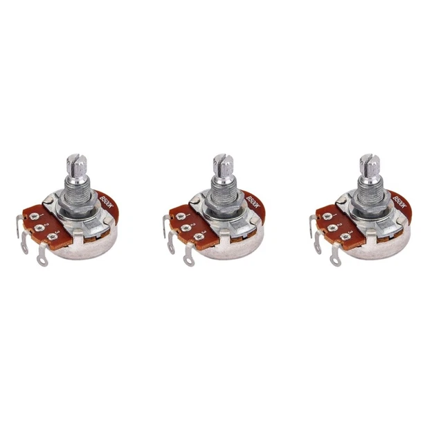 3pcs B500k Potentiometer Knurled Split Shaft Electric Bass Guitar Volume