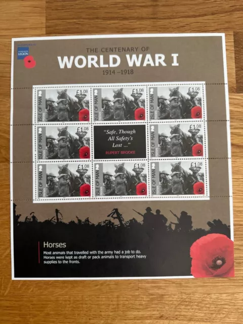 Isle of Man Stamps - 2018 - Horses Centenary of WWI  - Royal British Legion