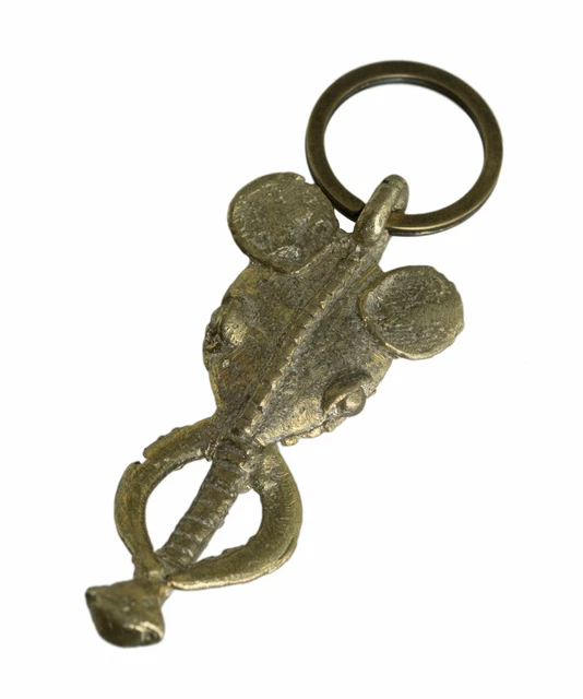 Porte Clés Africain Elephant figurine Bronze Art ethnique coutumier 26171