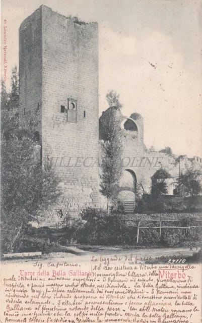 VITERBO - Torre della Bella Galliana, Cartolina 1901