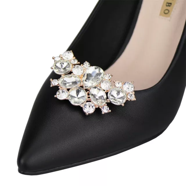 Diamante Butterfly Shoe Clip Charm Buckle Remove Pearl Crystal Decoration Gift