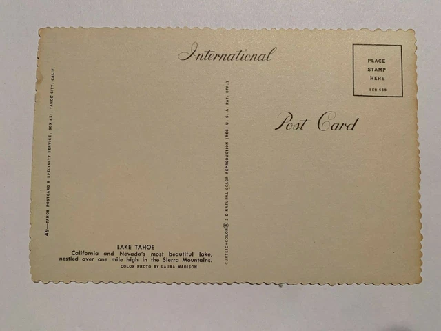Lake Tahoe postcard 1971 CALIFORNIA CA 2
