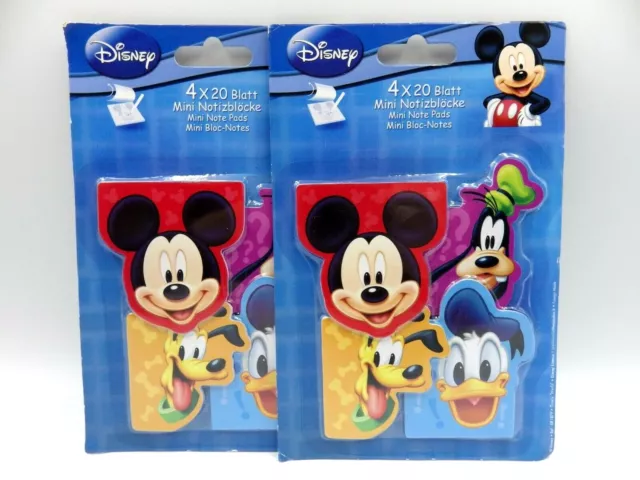 Disney Topolino Donald Piuttosto Lotto Di 2 Blisters Da Mini Bloc Note 20 Fogli