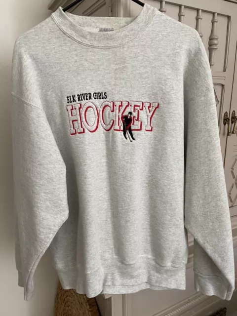 Vintage Elk River Girls Hockey Team Crewneck Sweatshirt Size Large NHL Sports