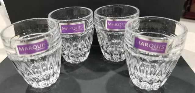 Set is 4 Waterford Crystal Marquis Shot Glasses Brand New In Box Verre