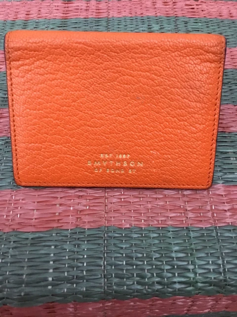 [Porta biglietti da visita Smythson Orange CUSTODIA PIEGHEVOLE PANAMA PREZZO SPECIALE £155
