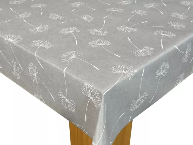 Megan Grey Vinyl Wipe Clean Pvc Tablecloth