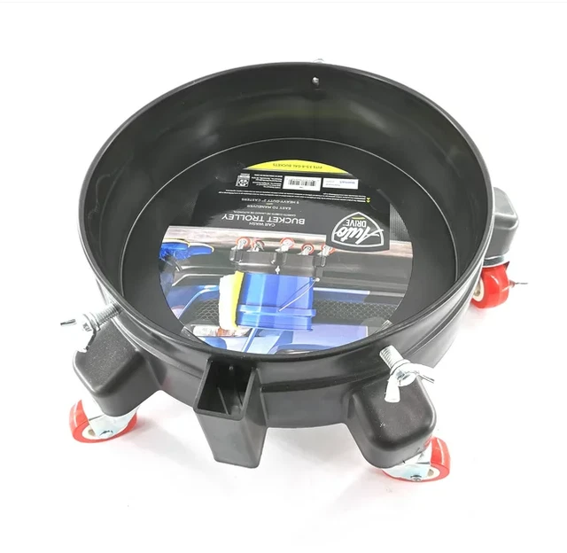 New 12 Inch Heavy Duty 5 Gallon durable Bucket Dolly Mop Wash Drum Cart Rolling