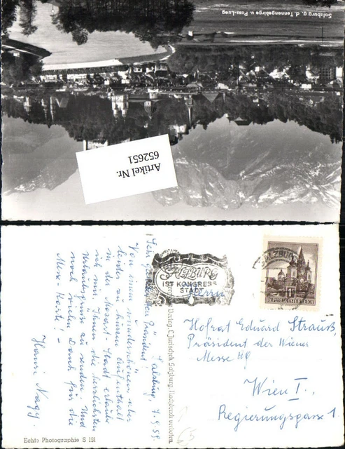 652651,Stempel Salzburg n. Wien Hofrat Eduard Strauß Präsident Wiener Messe