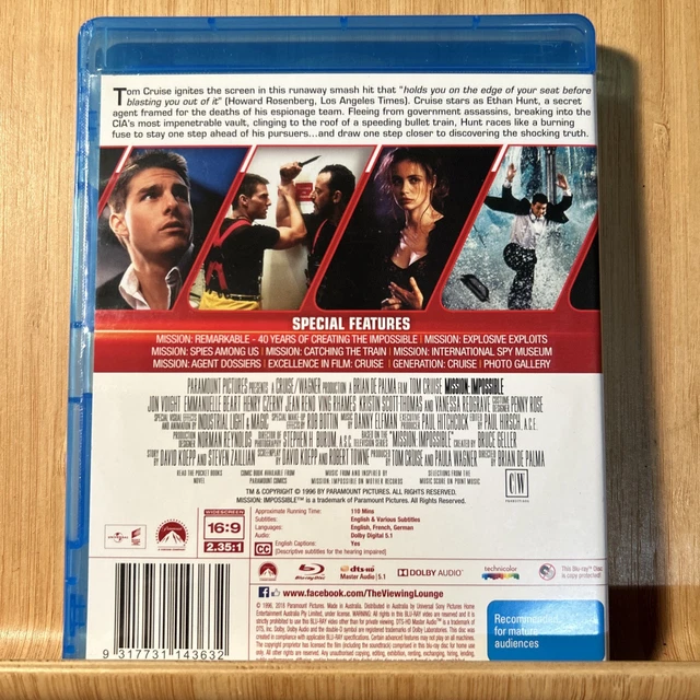 MISSION IMPOSSIBLE DVD BluRay Tom Cruise (S7.2) £11.74 PicClick UK