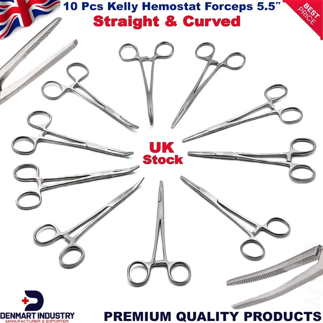 5 Inch Hemostat 2 Pack 2-Pack 5" Curved Hemostat Forceps - Stainless Steel Locking Clamps For Crafting & First Aid Forceps Surgical - Foto 3