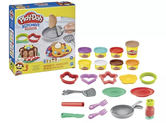 Hasbro Play-Doh Kitchen Creations Flip 'N Pancakes - 14-Piece Breakfast Playset