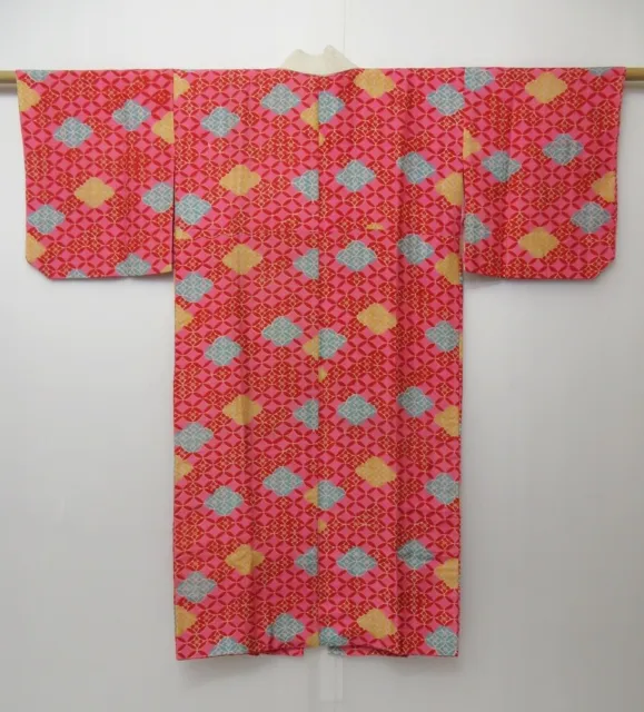 0903T07z620 Vintage Japanese Kimono Silk JUBAN Pink Shippo