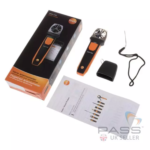 Testo 410i Bluetooth Vane Anemometer Smart Probe + Calibration 05601410